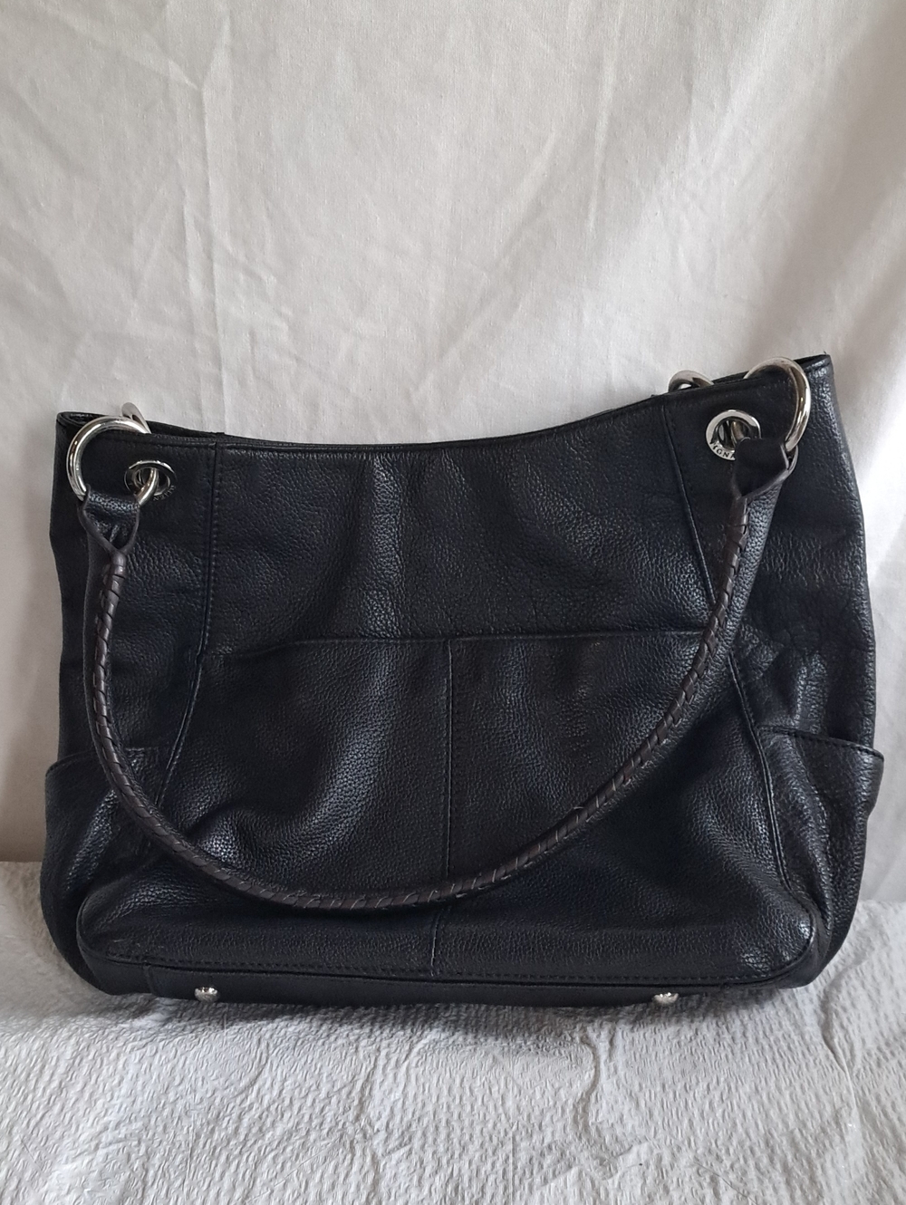Tignanello Black Leather Shoulder Bag